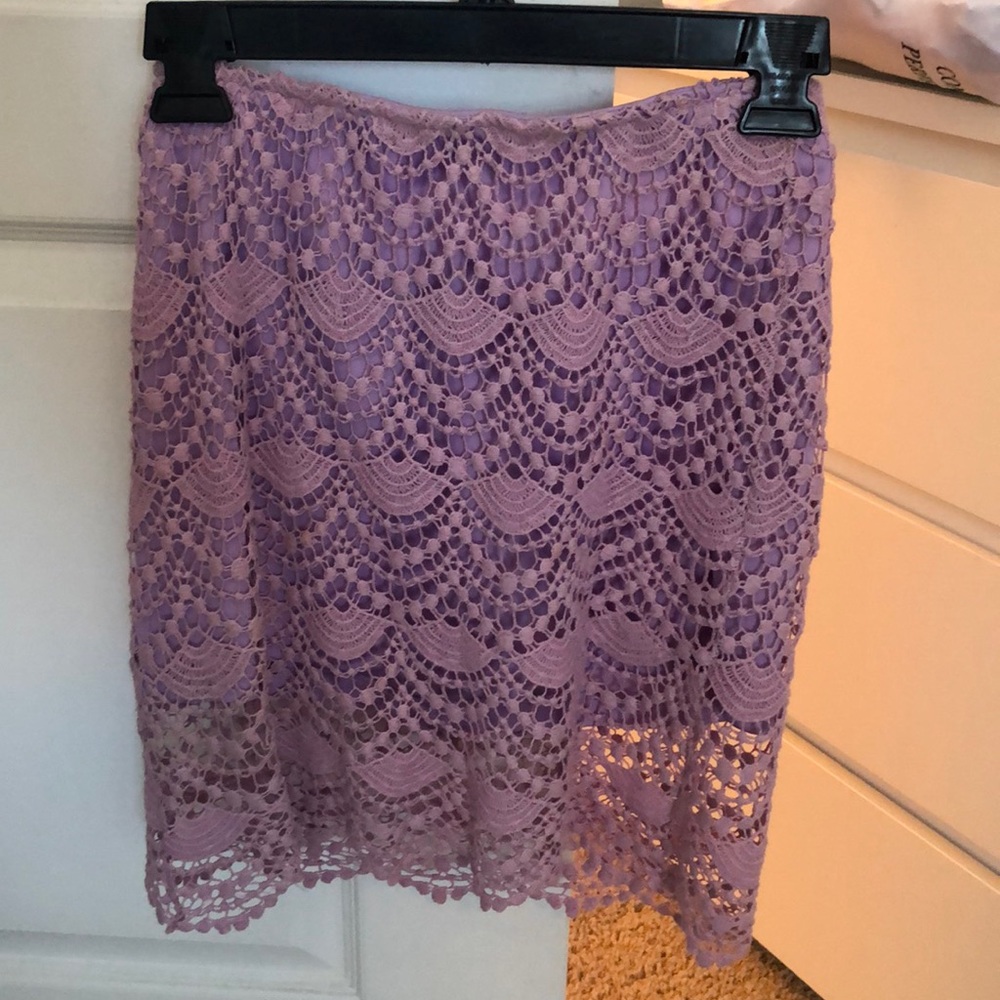 Lilac purple lace skirt